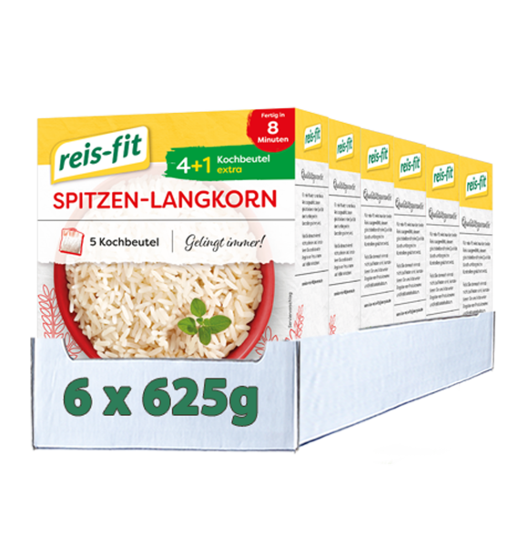 reis-fit 8 Minuten Spitzen-Langkorn-Reis 6x625 g 4+1
