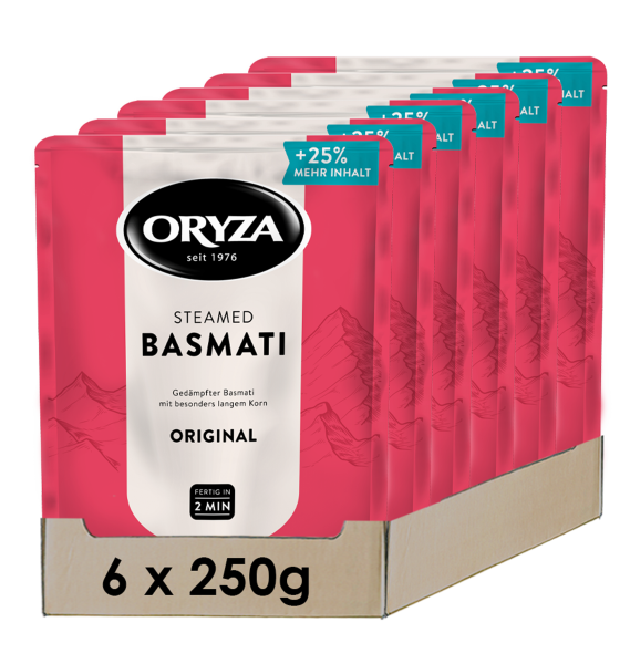 ORYZA Steamed Basmati Original 6x 250g