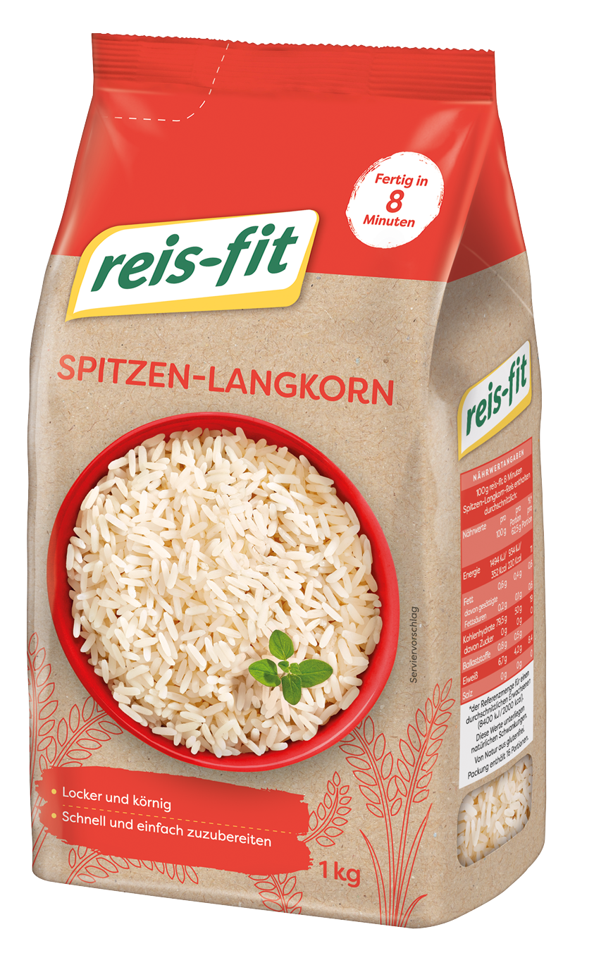 reis-fit 8 Minuten Spitzen-Langkorn-Reis 1 kg | Reiskontor