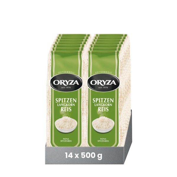 ORYZA Spitzen-Langkorn Reis 14x 500g