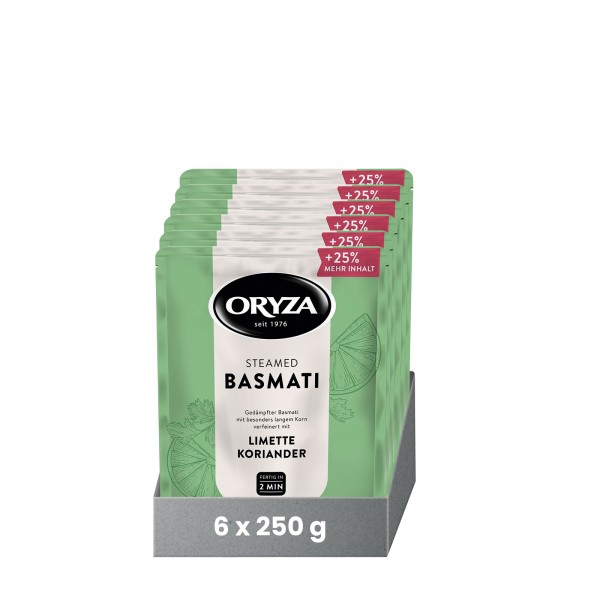 ORYZA Steamed Basmati Limette & Koriander 6x 250g